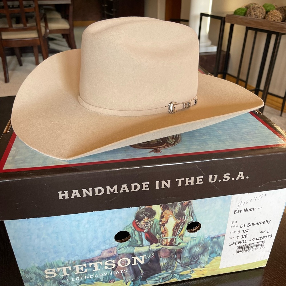 Men’s Stetson 6X Silverbelly Felt Hat - Box Included